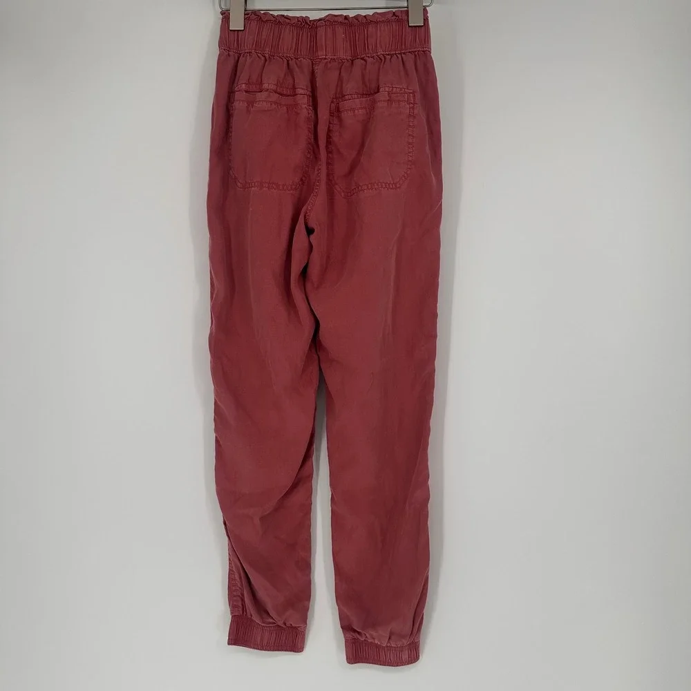 Gorpcore Paperbag Waist Joggers Rose Pink XXS Lyocell Drawstring Relaxed Pants - Picture 6 of 11